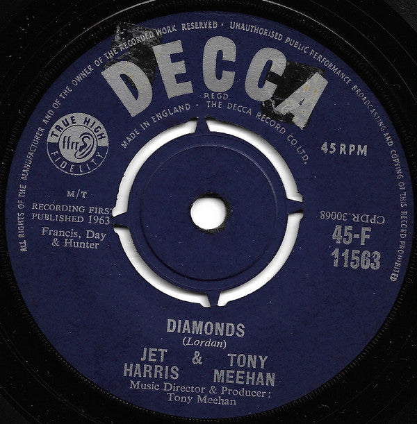 Jet Harris And Tony Meehan : Diamonds (7", Single, RP)