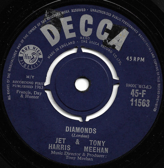 Jet Harris And Tony Meehan : Diamonds (7", Single, RP)