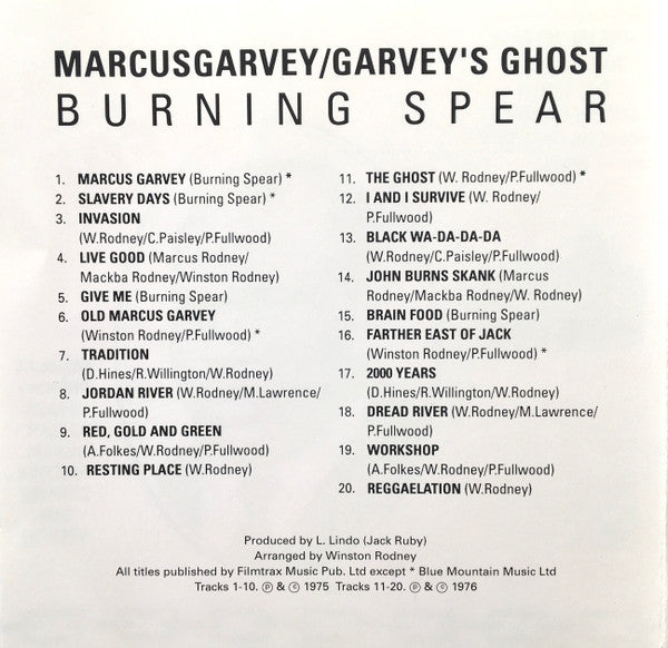 Burning Spear : Marcus Garvey / Garvey's Ghost (CD, Comp, RE)