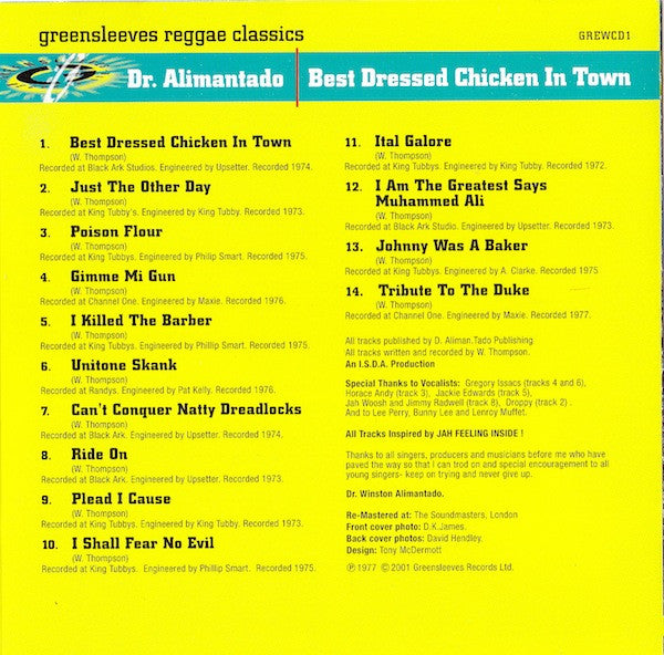 Dr. Alimantado : Best Dressed Chicken In Town (CD, Album, RE, RM)
