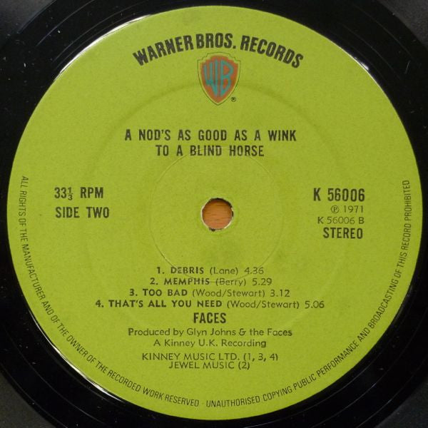 Faces (3) : A Nod's As Good As A Wink...To A Blind Horse (LP, Album)