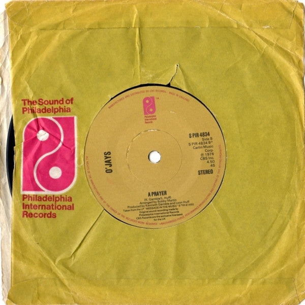 The O'Jays : Darlin' Darlin' Baby (Sweet, Tender, Love) (7", Single, Sol)