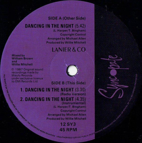 Lanier & Co : Dancing In The Night (12")
