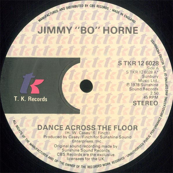 Jimmy "Bo" Horne : Dance Across The Floor / It's Your Sweet Love (12", Single, Ltd)