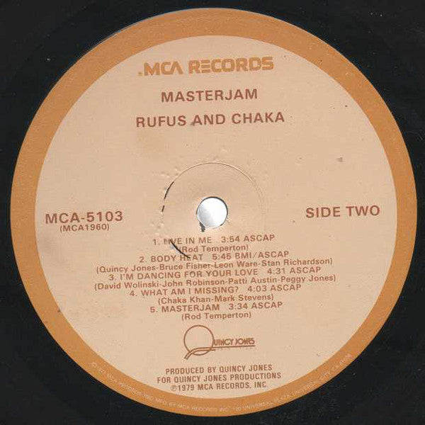 Rufus & Chaka Khan : Masterjam (LP, Album, Glo)