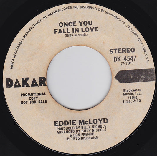 Eddie McLoyd : Once You Fall In Love (7", Promo)
