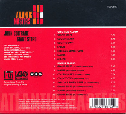 John Coltrane : Giant Steps (CD, Album, RE, RM, Dig)