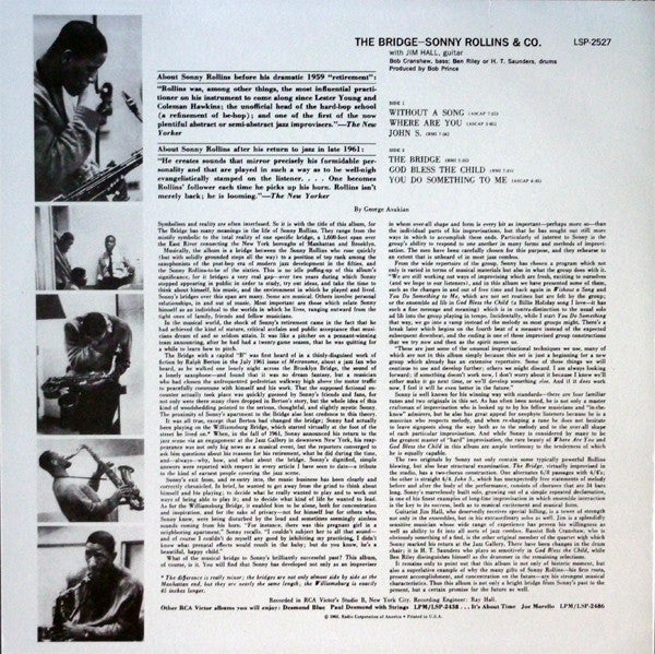 Sonny Rollins : The Bridge (LP, Album, RE, 180)