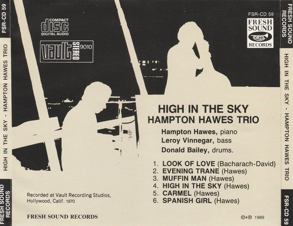 Hampton Hawes Trio Featuring Leroy Vinnegar With Donald Bailey : High In The Sky (CD, Album, RE)