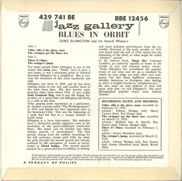 Duke Ellington And His Award Winners : Blues In Orbit (7", EP)