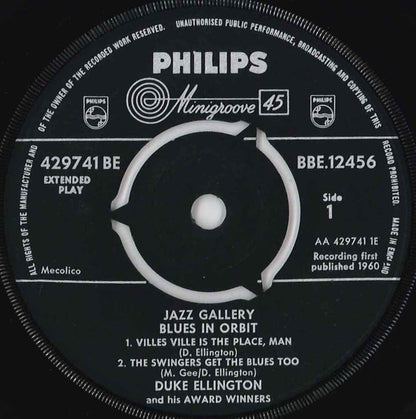 Duke Ellington And His Award Winners : Blues In Orbit (7", EP)