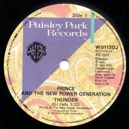 Prince And The New Power Generation : Thunder (7", Promo)