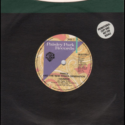 Prince And The New Power Generation : Thunder (7", Promo)