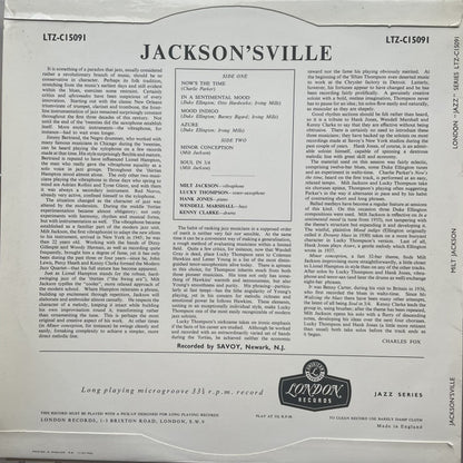 Milt Jackson : Jackson'sville (LP, Album, Mono)