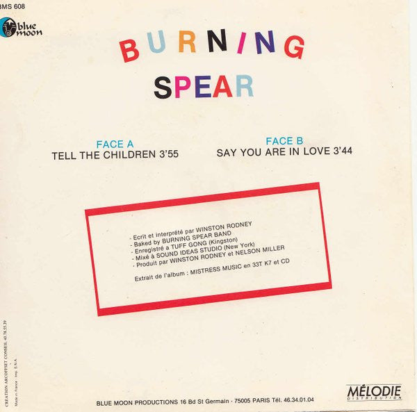 Burning Spear : Tell The Children (7")