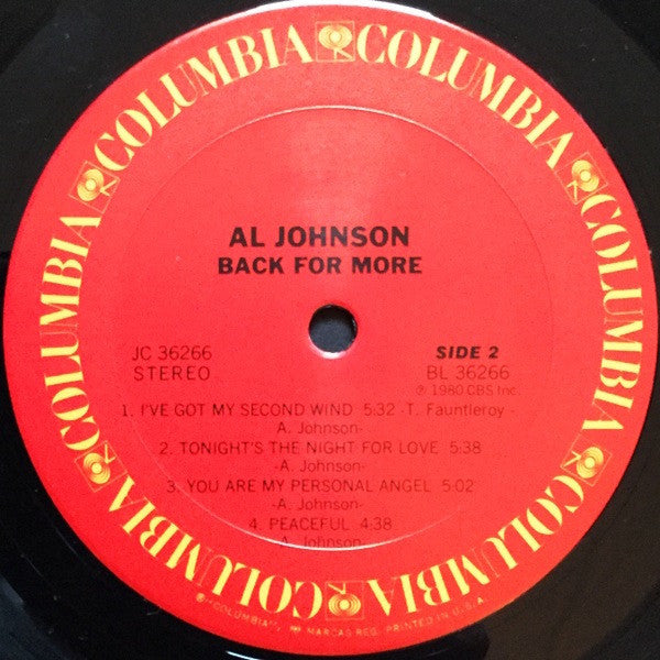 Al Johnson : Back For More (LP, Album)