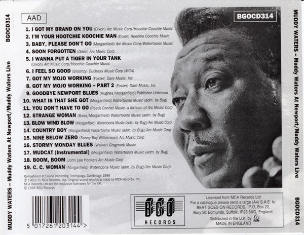 Muddy Waters : Muddy Waters At Newport / Muddy Waters Live (CD, Comp, RE, RM, SDC)