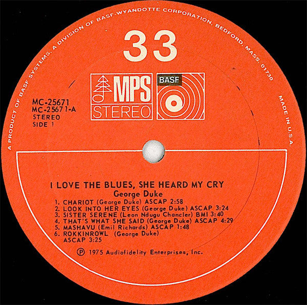 George Duke : I Love The Blues, She Heard My Cry (LP, Album)