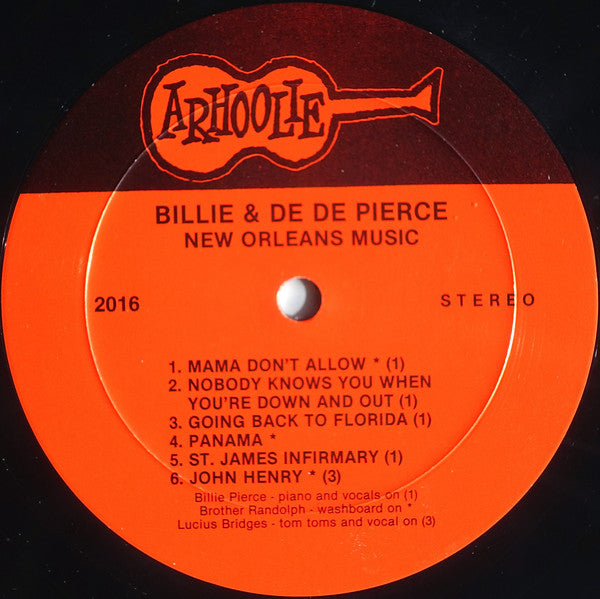 Billie & De De Pierce : New Orleans Music (LP)