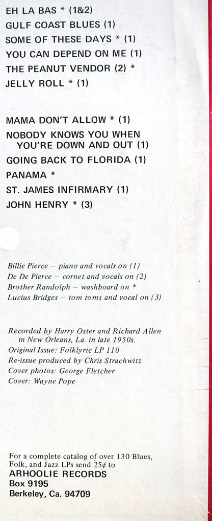 Billie & De De Pierce : New Orleans Music (LP)