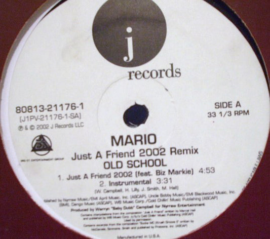 Mario : Just A Friend (2002 Remix) (12")