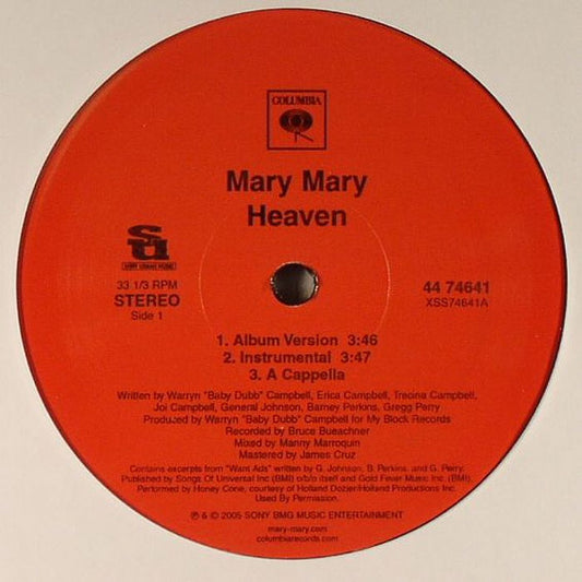 Mary Mary : Heaven (12")