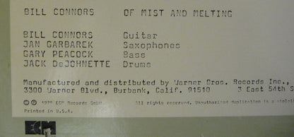 Bill Connors : Of Mist And Melting (LP, Album)