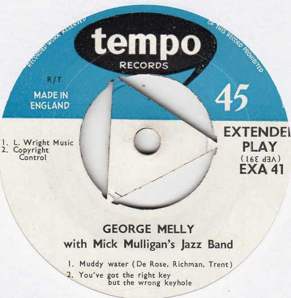 George Melly With Mick Mulligan & His Band : George Melly With Mick Mulligan's Jazz Band (7", EP)
