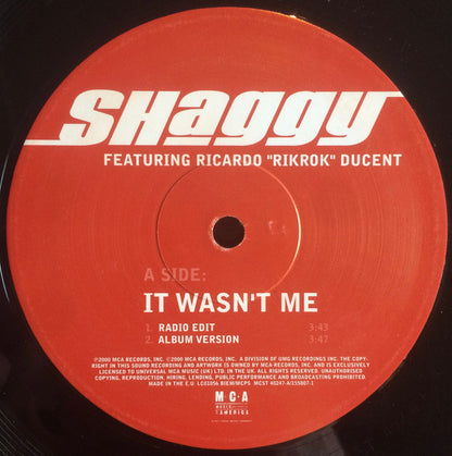 Shaggy Featuring Ricardo "Rik Rok" Ducent : It Wasn't Me (12", Single)