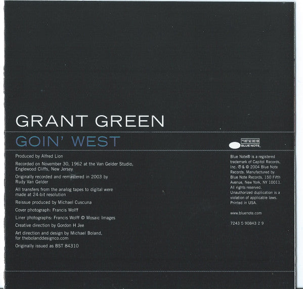 Grant Green : Goin' West (CD, Album, RE, RM)