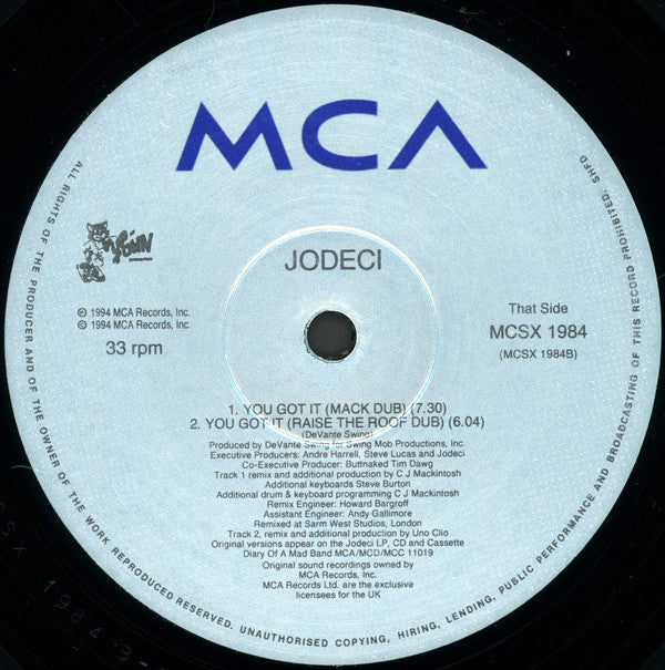 Jodeci : Feenin' (12", Single, 2/2)