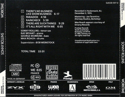 Sonny Rollins : Worktime  (CD, Album, RE, RM)