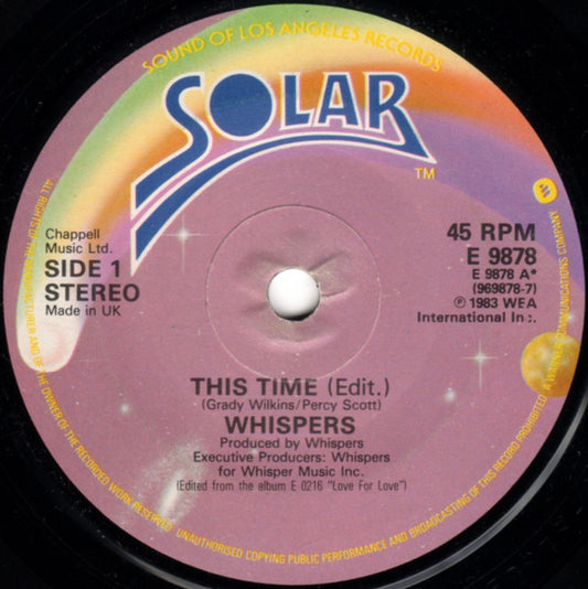 The Whispers : This Time (7")