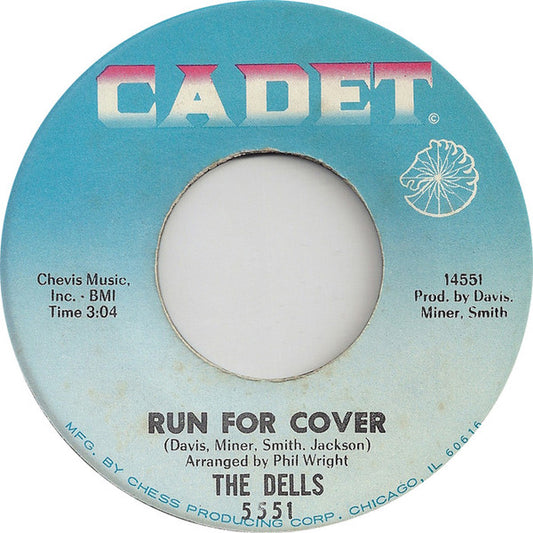 The Dells : Run For Cover / Over Again (7", Single)