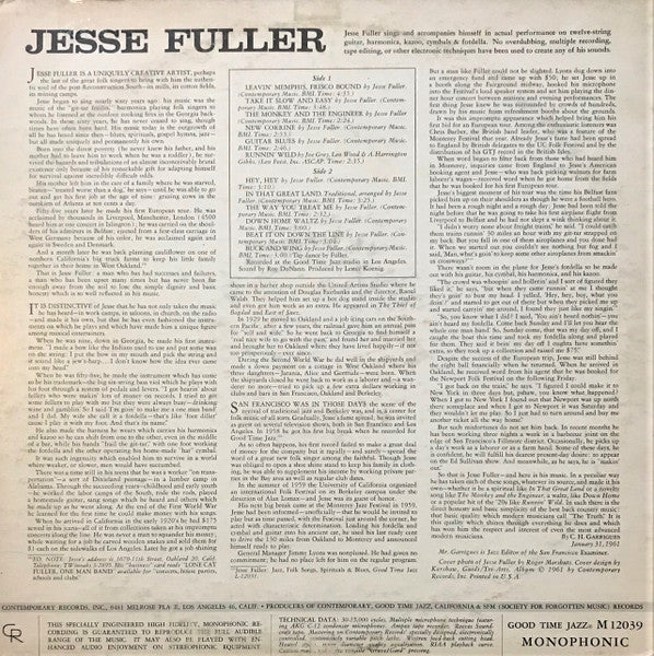 Jesse Fuller : The Lone Cat (LP, Album, Mono)