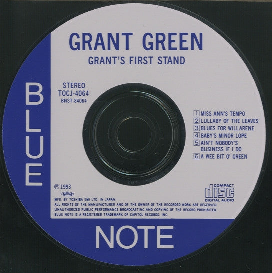 Grant Green : Grant's First Stand (CD, Album, RE)