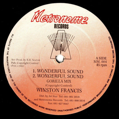 Winston Francis : Wonderful Sound / Story Book Children (12")