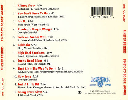 Pinetop Perkins : Pinetop's Boogie Woogie (CD, Album)