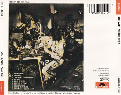 The Who : Who's Next (CD, Album, RE)