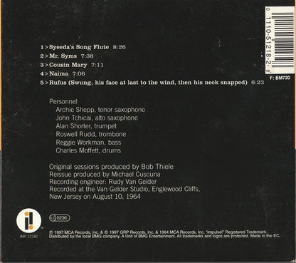 Archie Shepp : Four For Trane (CD, Album, RE, RM, Jew)