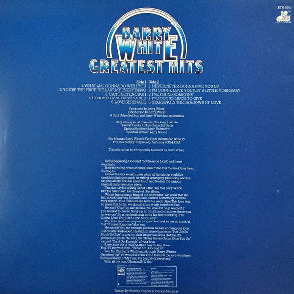 Barry White : Greatest Hits (LP, Comp)
