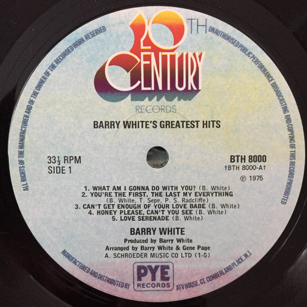 Barry White : Greatest Hits (LP, Comp)