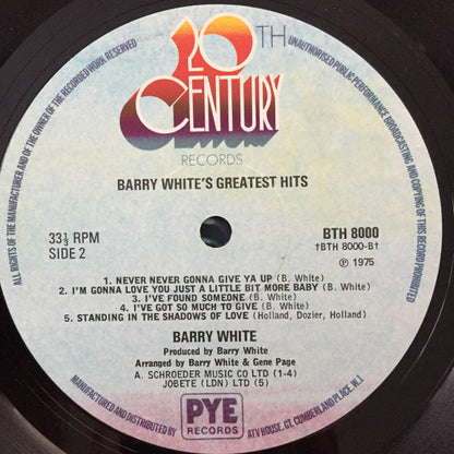 Barry White : Greatest Hits (LP, Comp)