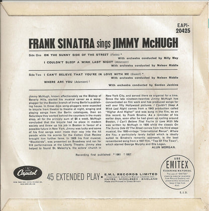 Frank Sinatra : Frank Sinatra Sings Jimmy McHugh (7", EP, Mono)