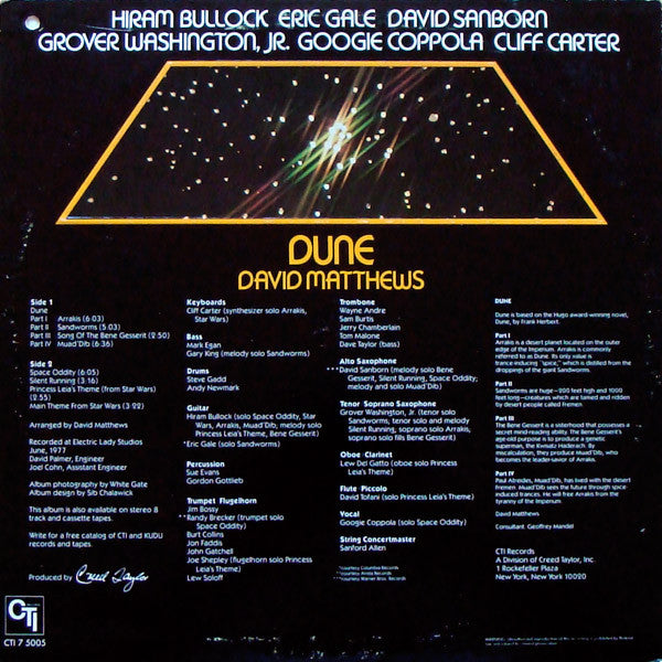 David Matthews* : Dune (LP, Album)