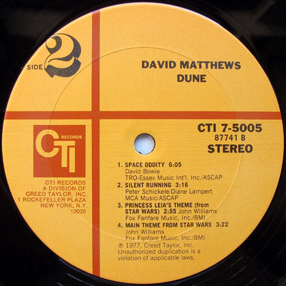 David Matthews* : Dune (LP, Album)