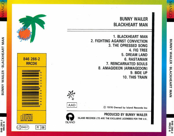 Bunny Wailer : Blackheart Man (CD, Album, RE)