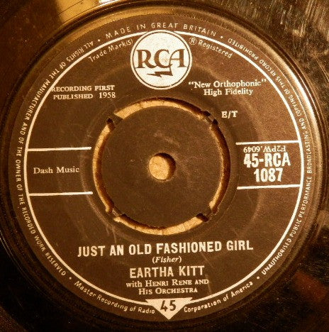 Eartha Kitt With Henri René And His Orchestra : Just An Old-Fashioned Girl (7", RE, RP, 4-P)