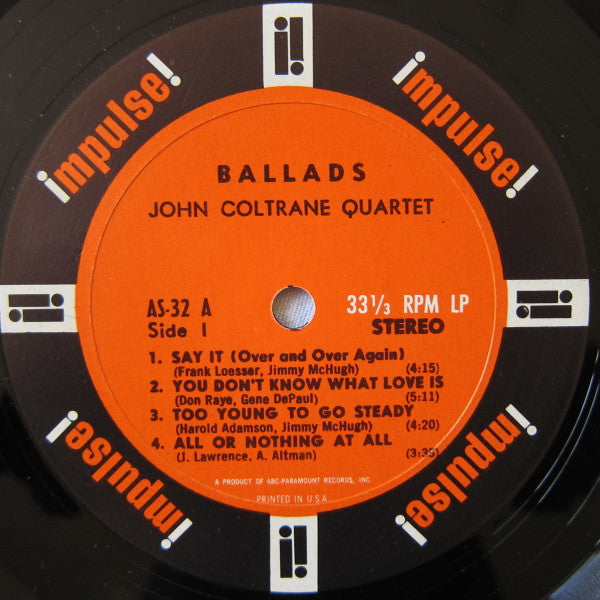 John Coltrane Quartet* : Ballads (LP, Album, RE, Typ)