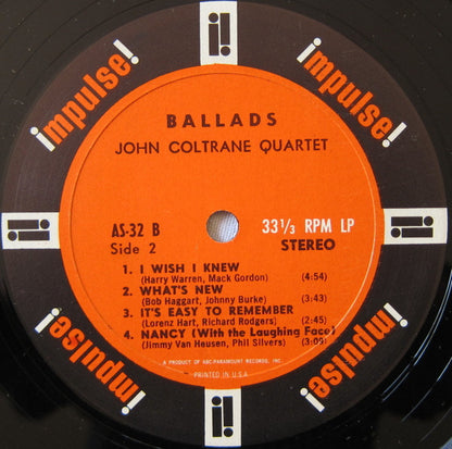 John Coltrane Quartet* : Ballads (LP, Album, RE, Typ)